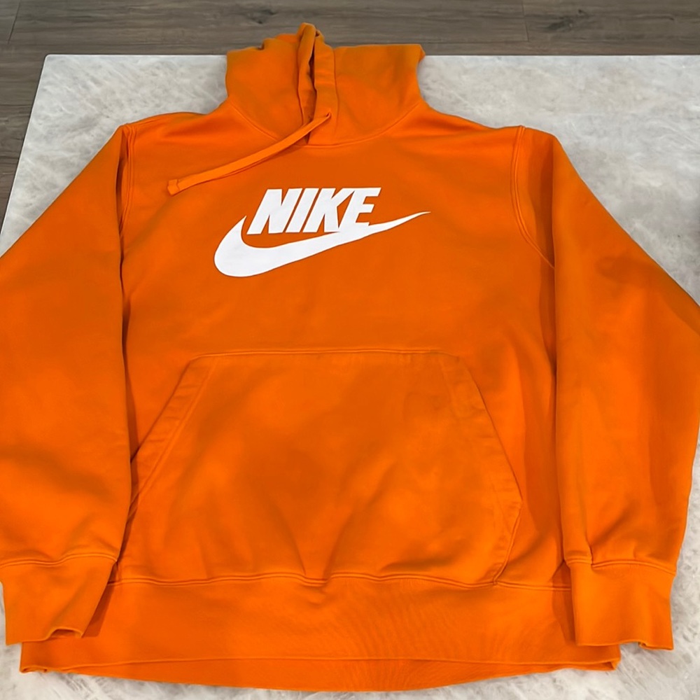 Orange Nike sweatshirt. Cotton/poly blend.
